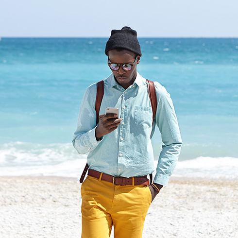 Beach Phone Blue Yellow