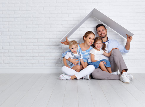 Family White Card Board House